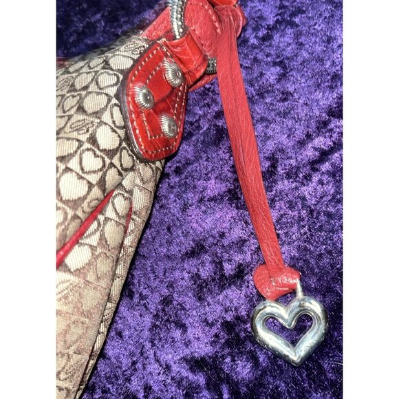 Brighton Purse Matching Wallet Joanna Red Brown Heart Logo Purse Mini Handbag - Picture 11 of 15